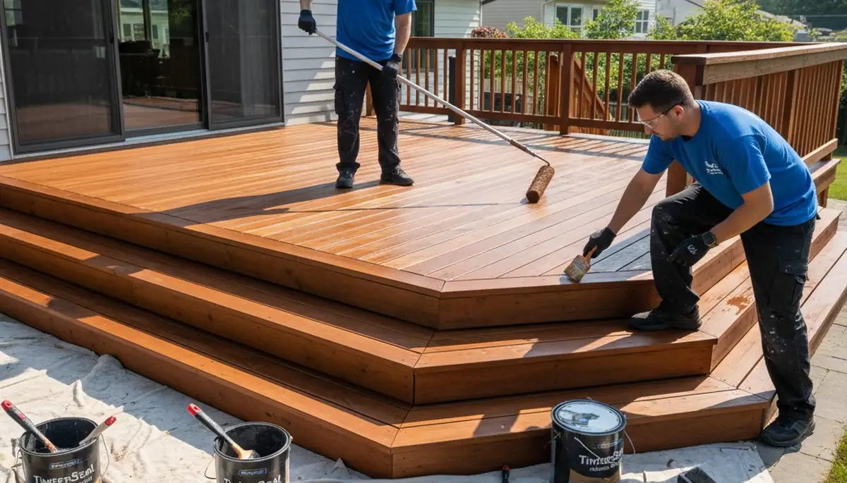 Deck staining service in Pittsburgh, PA for weather-resistant wood deck protection and curb appeal