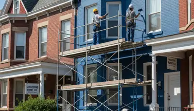 Professional Pittsburgh, PA painting service team preparing a home for interior painting