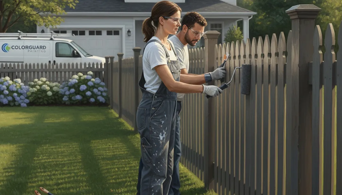 Fence painting in Pittsburgh, PA by Pittsburgh Paint Pros for weather protection and curb appeal
