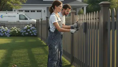 Fence painting in Pittsburgh, PA by Pittsburgh Paint Pros for weather protection and curb appeal