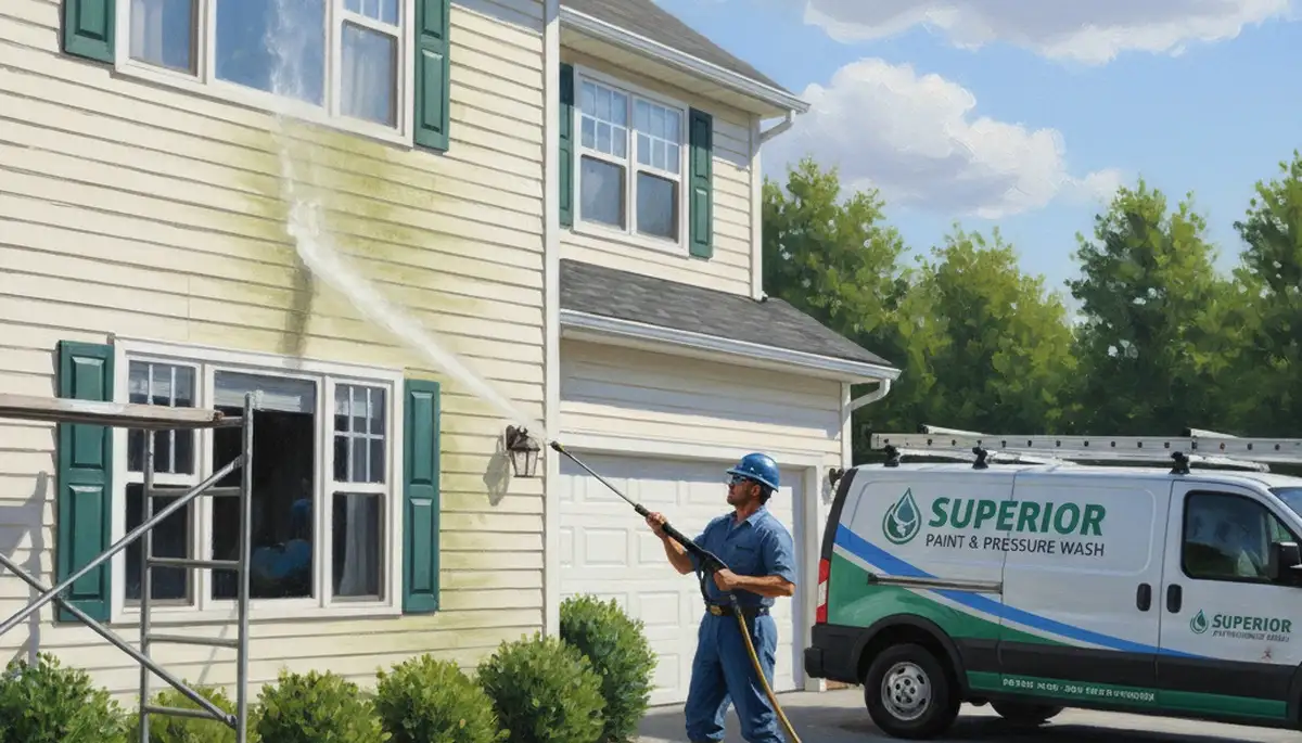 Vinyl siding pressure cleaning in Pittsburgh, PA for algae, mold, and grime removal